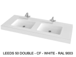 Plan vasque lavabo sur mesure : L 120 à 201 x P 40 à 51 cm, finition lisse mate, 10 couleurs au choix, Anti bactérien, résine Akrytan® teinté dans la masse, Livraison Offerte.